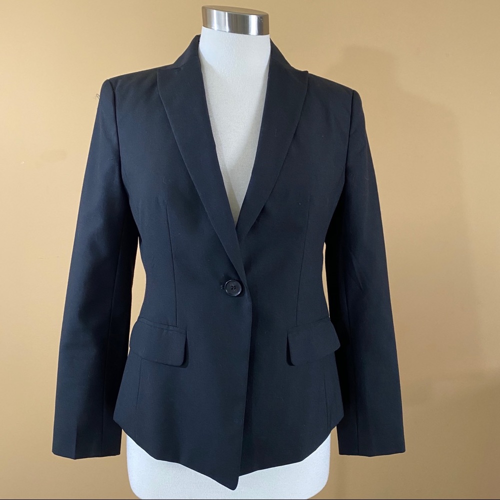 ANN TAYLOR SINGLE BUTTON CLASSIC BLACK BLAZER SZ 6P